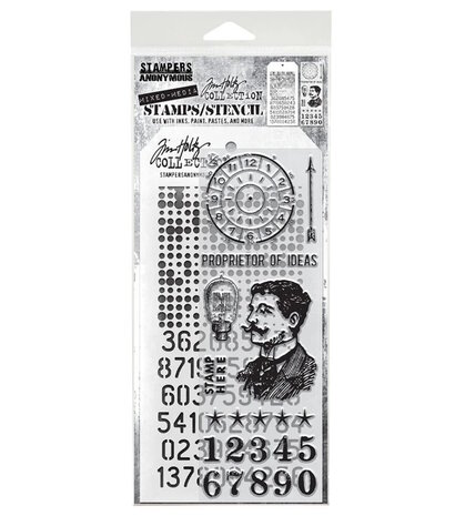 Tim Holtz Mixed Media #18 Stamps/Stencil (THMM118)