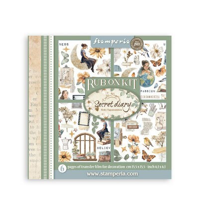 Stamperia Rub on kit Secret Diary DFLRBX09