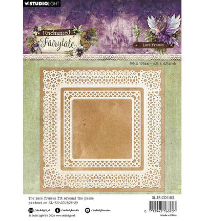 Studio Light Cutting dies Lace frames square Enchanted Fairytale nr. 1102 SL-EF-CD1102