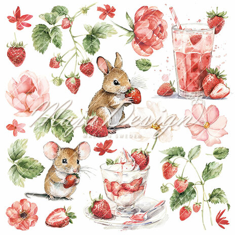 Maja Design Strawberry thief -Paper pack 15,2x15,2 cm