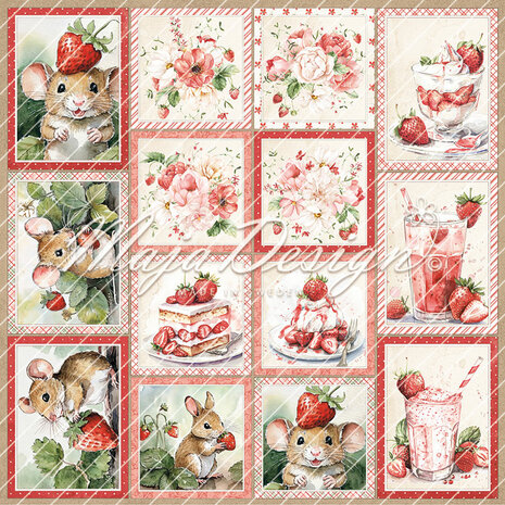 Maja Design Strawberry thief - Cut-out-cards 30x30 cm