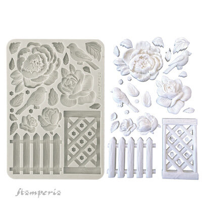 Stamperia Siliconen Mal A5 &ndash; House of Roses Fence KACMA559