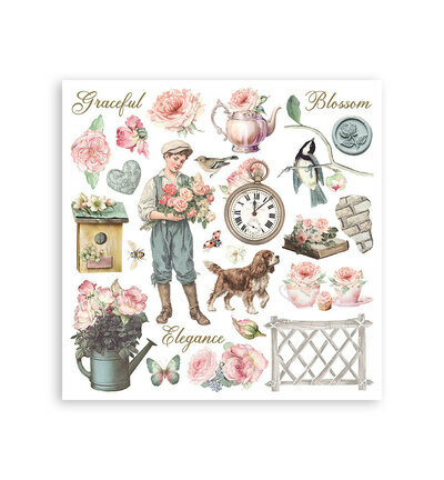 Stamperia Rub-On Kit &ndash; House of Roses DFLRBX13