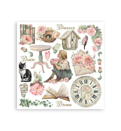 Stamperia Rub-On Kit &ndash; House of Roses DFLRBX13