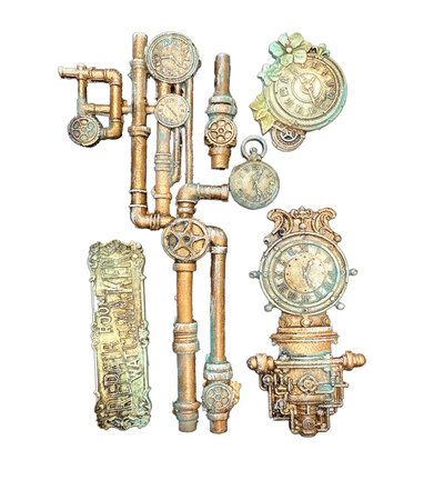 Stamperia Siliconen Mal A5 &ndash; Gardens of Time Clocks and Tubes KACMA608