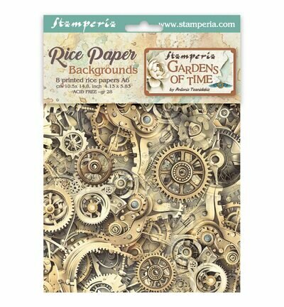 Stamperia Rice Paper Achtergronden A6 Selectie &ndash; Gardens of Time DFSAK6053