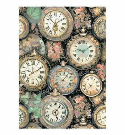 Stamperia Rice Paper Achtergronden A6 Selectie &ndash; Gardens of Time DFSAK6053