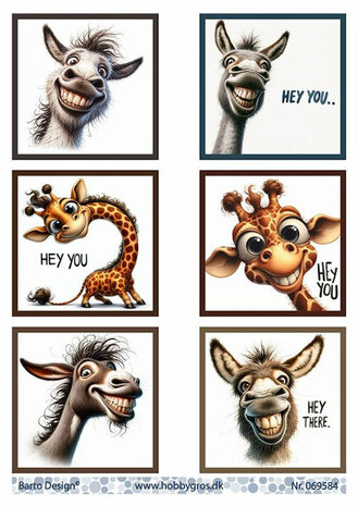 Barto Design Knipvel Grappige Dieren 5 A4
