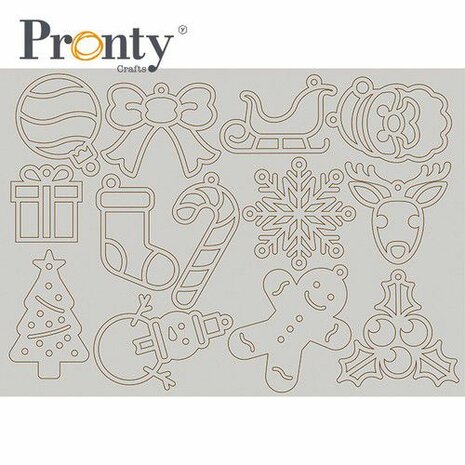 Pronty Grey Chipboard Kerstboom deco 492.001.020 A4