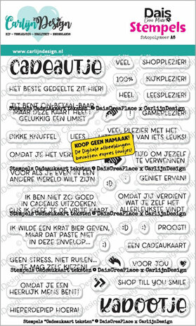 CarlijnDesign Clear stamp Cadeaukaart teksten CDST-0170