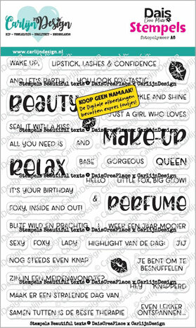CarlijnDesign Clear stamp Beautiful teksten CDST-0172