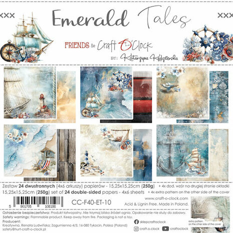 Craft O Clock Set of Papers 15x15 cm Emerald Tales&nbsp;CC-F40-ET-10