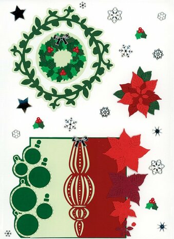 Dies - Yvonne Ceations - Floral Christmas- Bauble Borders YCD10367