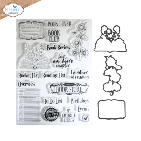 Elizabeth Craft Designs Rest &amp; Relaxation Stamp and Die Set Book Lover by Everyday Memories (CSD453)