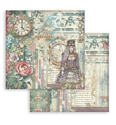 Stamperia Papierblok Klein &ndash; Gardens of Time Backgrounds SBBS141