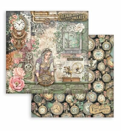 Stamperia Papierblok Klein &ndash; Gardens of Time Backgrounds SBBS141