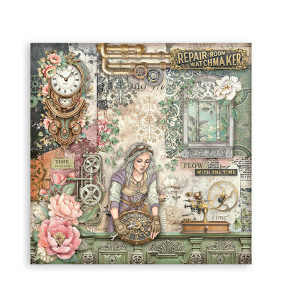 Stamperia Papierblok Klein &ndash; Gardens of Time Backgrounds SBBS141