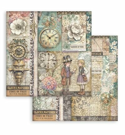 Stamperia Papierblok Klein &ndash; Gardens of Time Backgrounds SBBS141