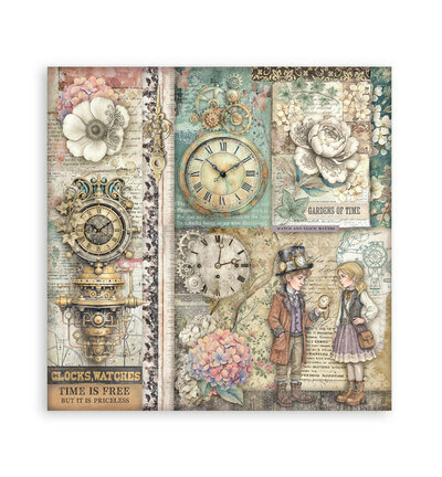 Stamperia Papierblok Klein &ndash; Gardens of Time Backgrounds SBBS141