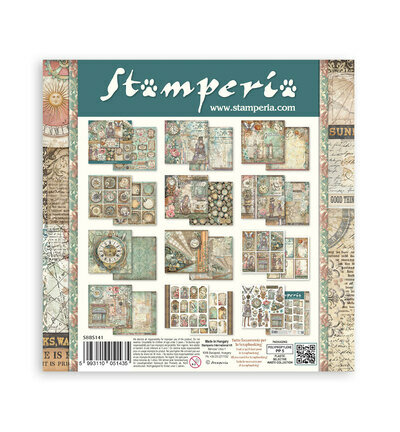 Stamperia Papierblok Klein &ndash; Gardens of Time Backgrounds SBBS141