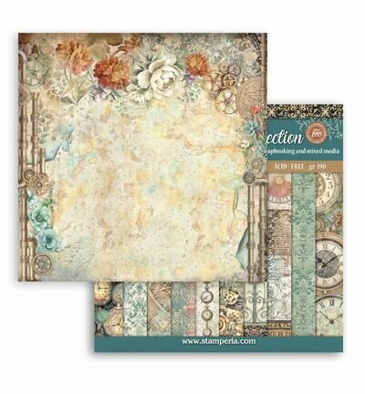 Stamperia Papierblok Klein &ndash; Gardens of Time Backgrounds SBBS142