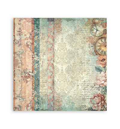 Stamperia Papierblok Klein &ndash; Gardens of Time Backgrounds SBBS142