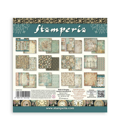 Stamperia Papierblok Klein &ndash; Gardens of Time Backgrounds SBBS142