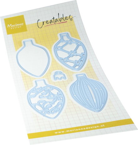 Marianne Design Creatable, stencil Christmas baubles (oval) LR0968