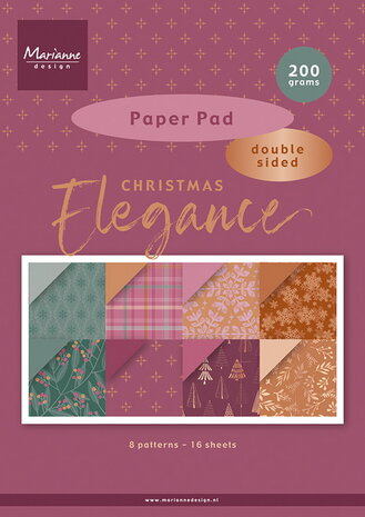 Marianne Design Pretty Papierbloek, Christmas Elegance A4 PK9223