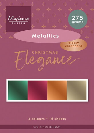 Marianne Design Pretty Papierblok, Christmas Elegance metallics A5 PK9225