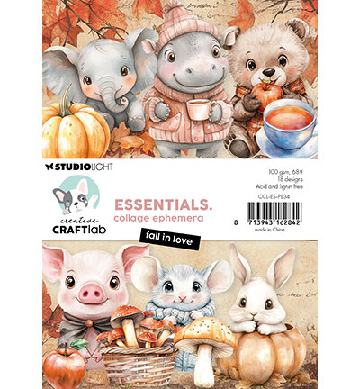 Studio Light Collage Paper Pad Fall in love Essentials nr. 34 CCL-ES-PE34