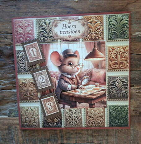 Art Journaling &amp; Card Making Backgrounds Set Vintage muizen  99080/024