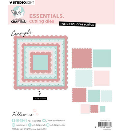 Studio Light CCL Stansmallen &ndash; Nested Squares Scallop Essentials nr. 1126 CCL-ES-CD1126