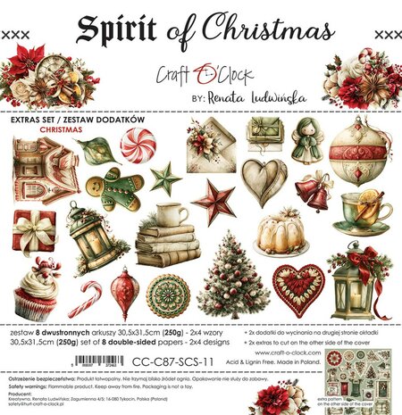 Craft O Clock Extras Set Christmas 30x30 cm Spirit of Christmas CC-C87-SCS-11