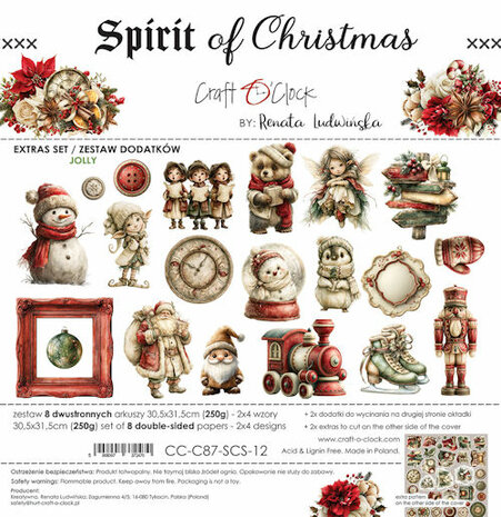 Craft O Clock Extras Set Jolly 30x30 cm Spirit of Christmas CC-C87-SCS-12