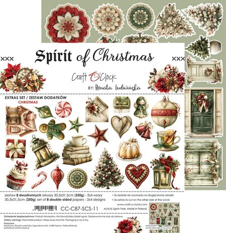 Craft O Clock Extras Set Jolly 30x30 cm Spirit of Christmas CC-C87-SCS-12