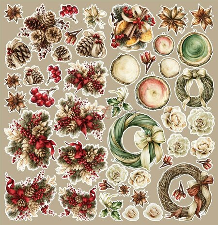 Craft O Clock Extras Set Flowers 30x30 cm Spirit of Christmas&nbsp;CC-C87-SCS-14