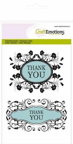 CraftEmotions clearstamps A6 - Thank you Botanical