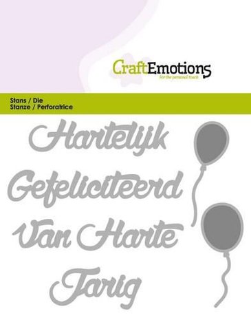 CraftEmotions Die Tekst - Hartelijk Gefeliciteerd (NL) 