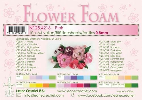LeCrea - Flower Foam A4 roze 0.8mm 