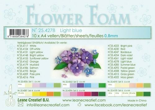 LeCrea - Flower Foam A4 licht blauw 0.8mm 