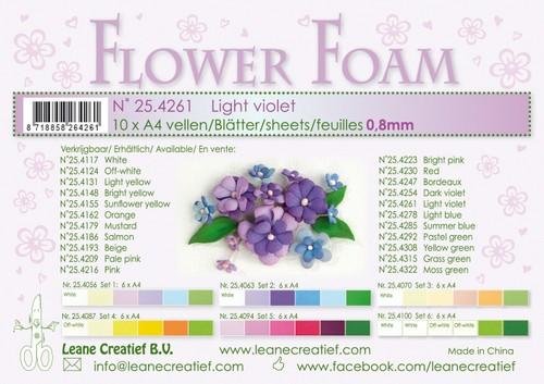 LeCrea - Flower Foam A4 licht paars 0.8mm 