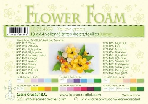 LeCrea - Flower Foam A4 geel groen 0.8mm 