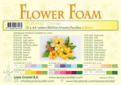 LeCrea - Flower Foam A4 oranje 0.8mm 