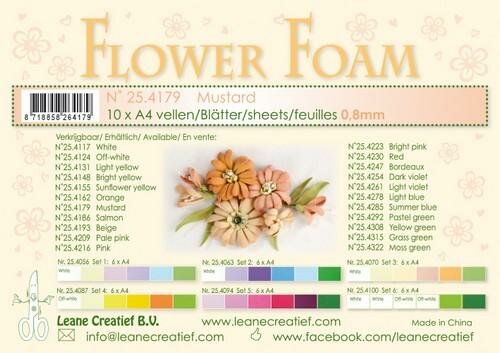 LeCrea - Flower Foam A4 0,8mm mosterd 0.8mm