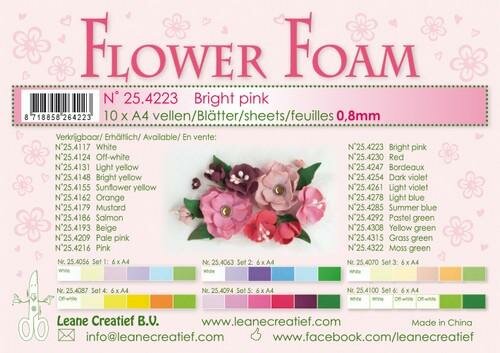 LeCrea - Flower Foam A4 helderroze 0.8mm 