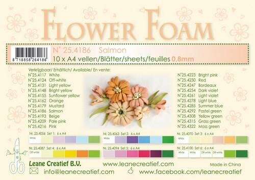 LeCrea - Flower Foam  A4 zalm 0.8mm
