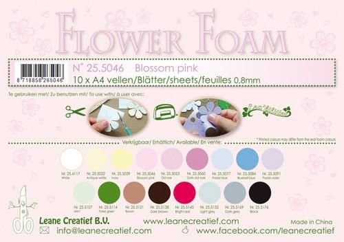 LeCrea - Flower Foam A4 0,8mm bloesem roze