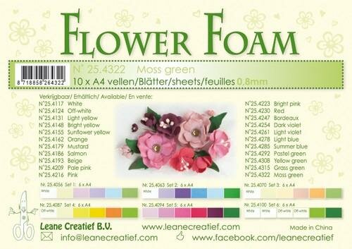 LeCrea - Flower Foam A4 mosgroen  0.8mm 