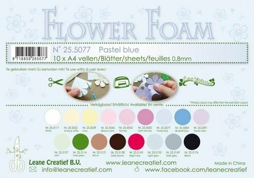 LeCrea - Flower Foam sheets A4 0,8mm pastel blauw 